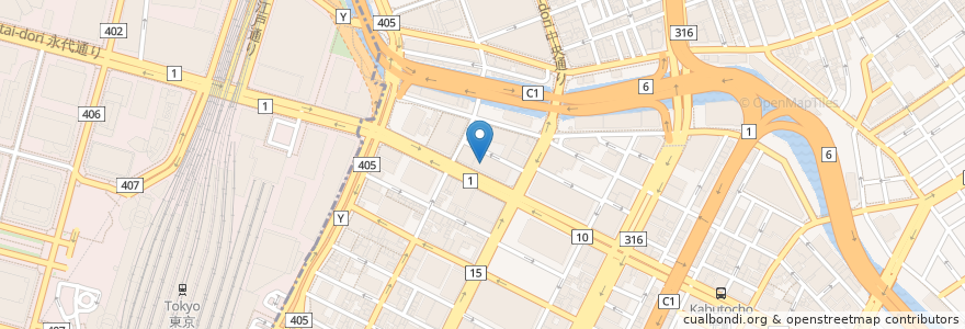 Mapa de ubicacion de 伊予銀行東京支店 en Япония, Токио, Тюо.