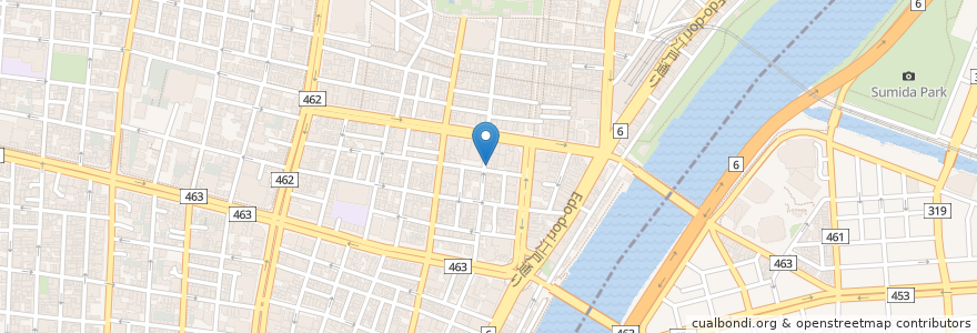 Mapa de ubicacion de 浅草マノス en Japonya, 東京都, 台東区.
