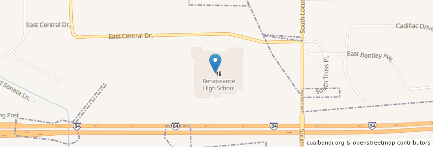 Mapa de ubicacion de Renaissance High School en Amerika Syarikat, Idaho, Ada County, Meridian.