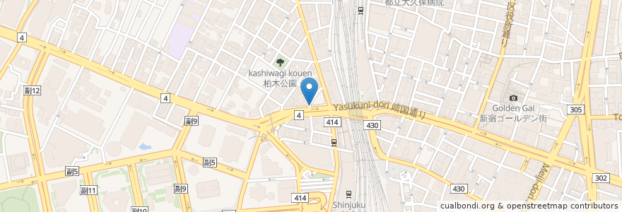 Mapa de ubicacion de 郵便ポスト en Japan, 東京都, 新宿区.