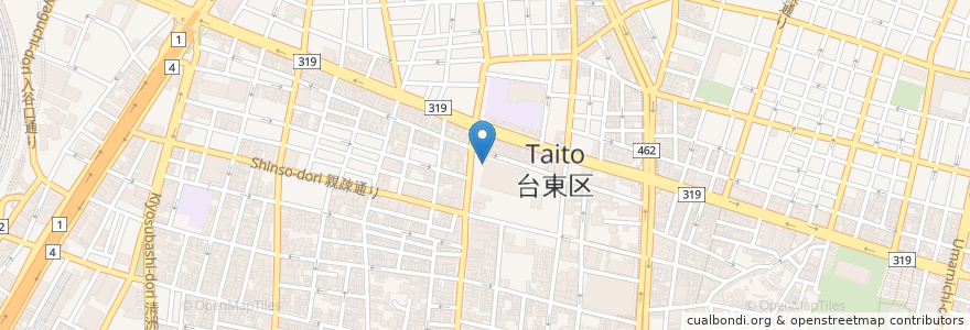 Mapa de ubicacion de バーミヤン en 일본, 도쿄도, 다이토구.