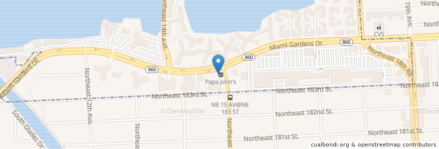 Mapa de ubicacion de Dunkin' Donuts en United States, Florida, Miami-Dade County, North Miami Beach.