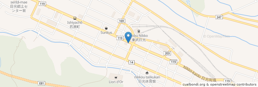 Mapa de ubicacion de らんぶる en Japon, Préfecture De Tochigi, 日光市.