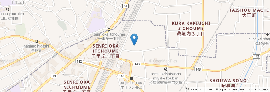 Mapa de ubicacion de ゆうとぴ庵　摂津・千里丘 en ژاپن, 大阪府.
