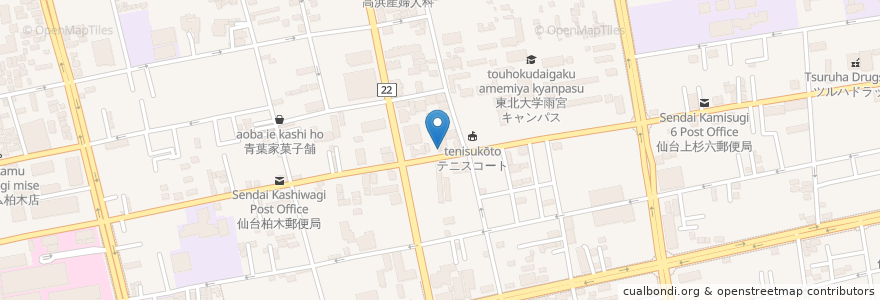 Mapa de ubicacion de 松月庵 en 日本, 宮城県, 仙台市, 青葉区.