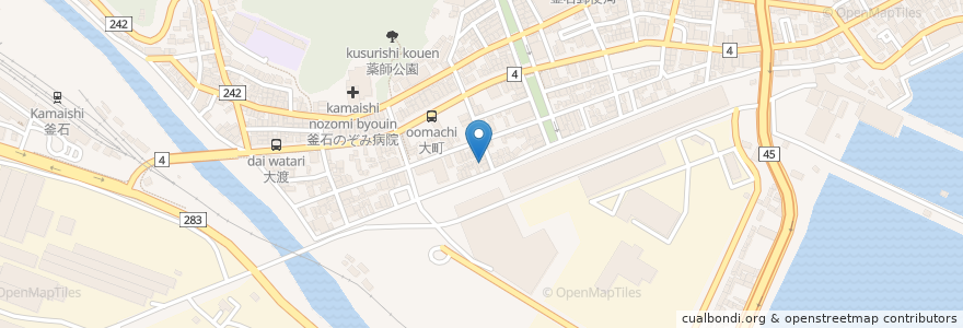 Mapa de ubicacion de ラーメン　大連 en 日本, 岩手県, 釜石市.