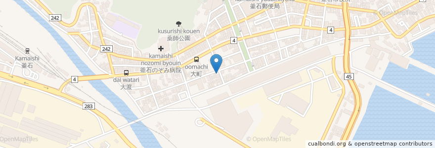 Mapa de ubicacion de 小島かふぇ en 日本, 岩手県, 釜石市.