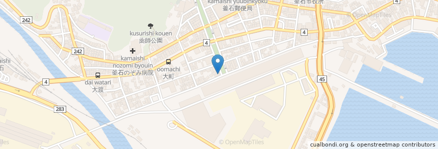 Mapa de ubicacion de 成吉思汗 en Japon, Préfecture D'Iwate, 釜石市.
