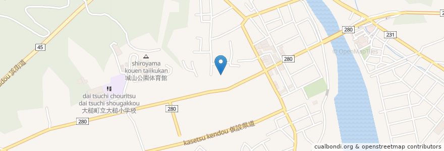 Mapa de ubicacion de スナック　ラリー en اليابان, 岩手県, 上閉伊郡, 大槌町.
