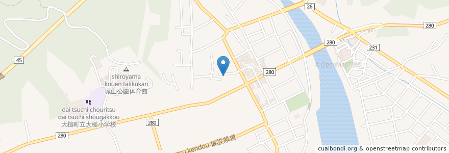 Mapa de ubicacion de 大槌町文化交流センター en Japan, 岩手県, 上閉伊郡, 大槌町.