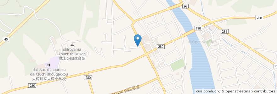 Mapa de ubicacion de 大槌郵便局 en 日本, 岩手県, 上閉伊郡, 大槌町.