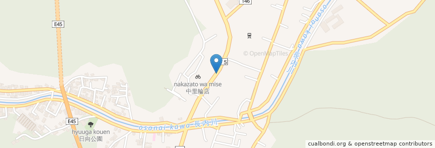 Mapa de ubicacion de 花川石油店 en اليابان, 岩手県, 釜石市.