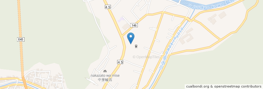 Mapa de ubicacion de 鵜住居公民館 en 日本, 岩手県, 釜石市.