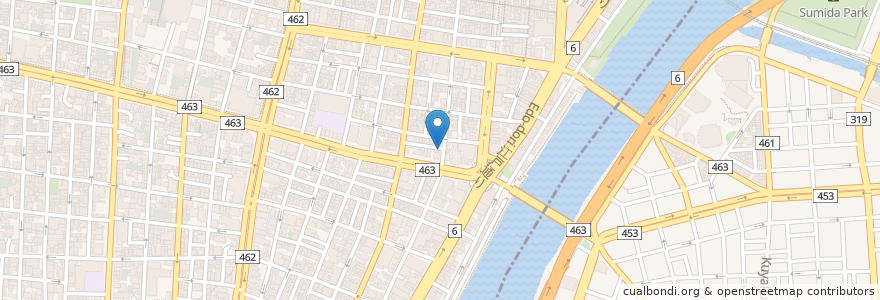 Mapa de ubicacion de うなぎ 色川 en Giappone, Tokyo, 台東区.