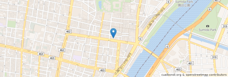 Mapa de ubicacion de レストラン ちんや亭 en Jepun, 東京都, 台東区.