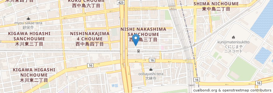 Mapa de ubicacion de やみつき食堂 en Japan, Präfektur Osaka, 大阪市, 淀川区.