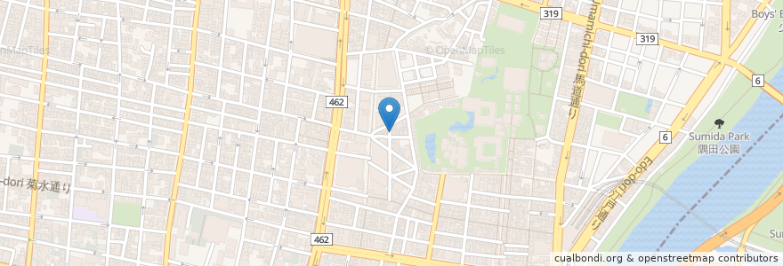 Mapa de ubicacion de 翁そば en 日本, 東京都, 台東区.