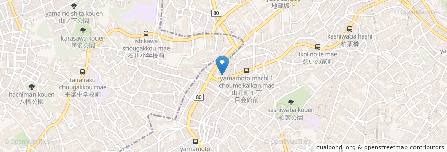 Mapa de ubicacion de 信濃屋 en اليابان, كاناغاوا, 横浜市, 中区.