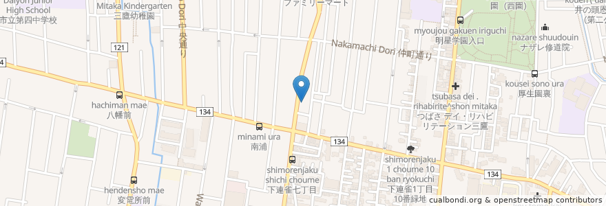 Mapa de ubicacion de 川島歯科医院 en Japan, Tokyo, Mitaka.