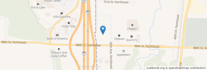 Mapa de ubicacion de Starbucks en United States, Washington, Snohomish County, Marysville.
