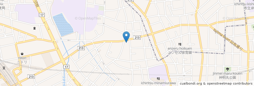 Mapa de ubicacion de とんでん白幡店 en 日本, 埼玉县, 埼玉市, 南区.