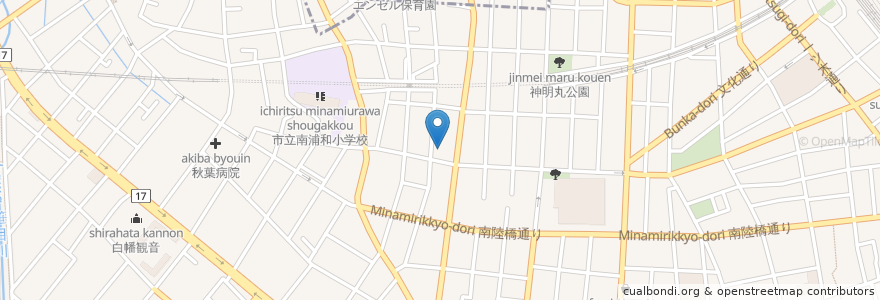 Mapa de ubicacion de 根岸公会堂 en 日本, 埼玉县, 埼玉市, 南区.