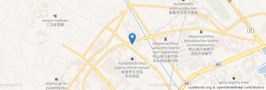 Mapa de ubicacion de 寿し　江戸っ子 en 日本, 冈山县, 倉敷市.