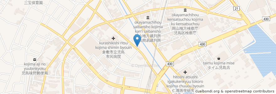 Mapa de ubicacion de ニチイケアセンター児島 en Japón, Prefectura De Okayama, 倉敷市.
