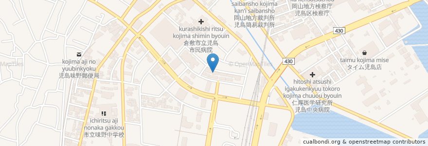Mapa de ubicacion de 児島演劇鑑賞会 en Japon, Préfecture D'Okayama, 倉敷市.