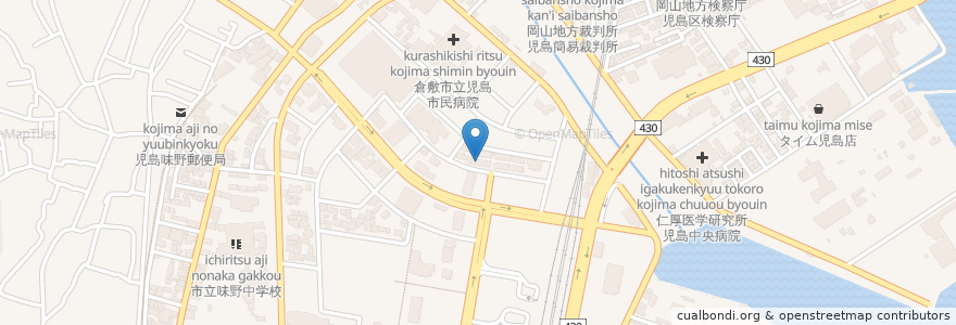 Mapa de ubicacion de 児島お浄め所 en Japan, 岡山県, 倉敷市.