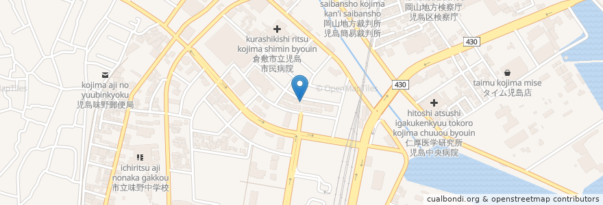 Mapa de ubicacion de BAR THE WORLD en 일본, 오카야마현, 倉敷市.