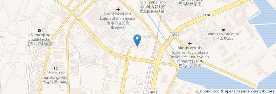 Mapa de ubicacion de ふぐ専門店 月 en Japan, Präfektur Okayama, 倉敷市.