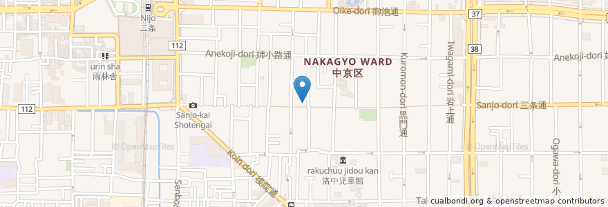 Mapa de ubicacion de 寿屋中島薬局 en Japan, Präfektur Kyōto, 京都市, 中京区.