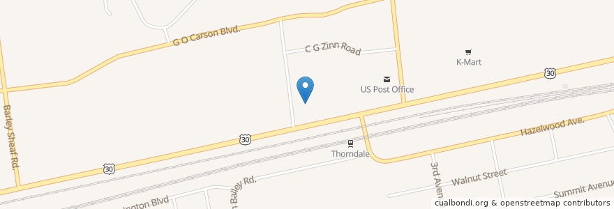 Mapa de ubicacion de CVS Pharmacy en ایالات متحده آمریکا, پنسیلوانیا, Chester County, Caln Township.