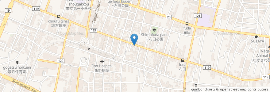 Mapa de ubicacion de イルフロッグス en Japon, Tokyo, 調布市.