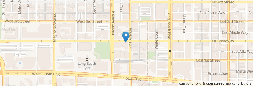 Mapa de ubicacion de King's Fish House en United States, California, Los Angeles County, Long Beach.