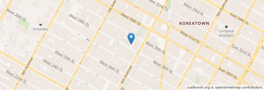 Mapa de ubicacion de The Fleur room en الولايات المتّحدة الأمريكيّة, نيويورك, New York, New York County, Manhattan, Manhattan Community Board 5.