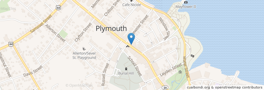 Mapa de ubicacion de Cork + Table en 미국, 매사추세츠, Plymouth County, Plymouth.