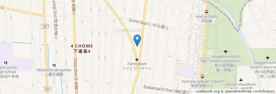 Mapa de ubicacion de すし銚子丸 en Япония, Токио, Митака.