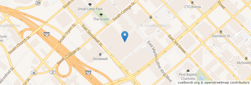 Mapa de ubicacion de Einstein Bros. Bagels en Vereinigte Staaten Von Amerika, Nord-Carolina, Mecklenburg County, Charlotte.