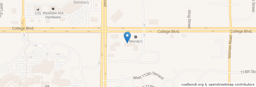 Mapa de ubicacion de College Boulevard Animal Hospital en Amerika Syarikat, Kansas, Johnson County, Overland Park.