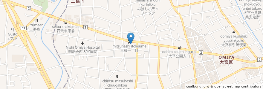 Mapa de ubicacion de 大成耳鼻咽喉科医院 en Giappone, Prefettura Di Saitama, さいたま市, 大宮区.