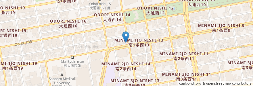 Mapa de ubicacion de ツルハドラッグ en Japonya, 北海道, 石狩振興局, 札幌市, 中央区.