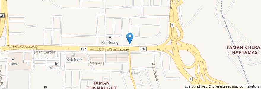 Mapa de ubicacion de Rocklin Learning Center en Malasia, Selangor, Kuala Lumpur, Cheras.