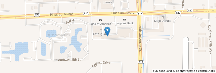 Mapa de ubicacion de My Tierra Restaurant en Соединённые Штаты Америки, Флорида, Broward County, Pembroke Pines.