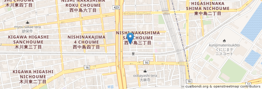 Mapa de ubicacion de まじめ屋 en Япония, Осака, 大阪市, 淀川区.