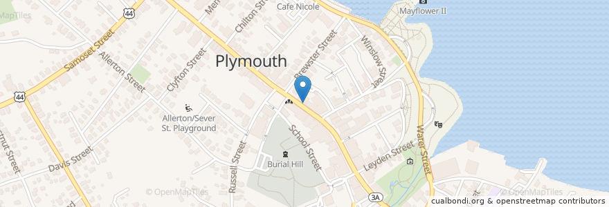 Mapa de ubicacion de Top Crust en 미국, 매사추세츠, Plymouth County, Plymouth.