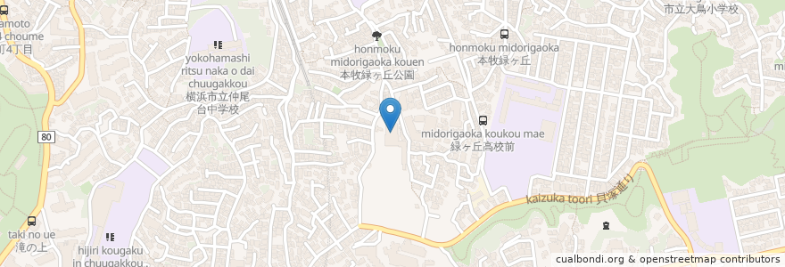 Mapa de ubicacion de 横浜 カントリー アンド アスレティック 倶楽部 en 일본, 가나가와현, 요코하마시, 中区.
