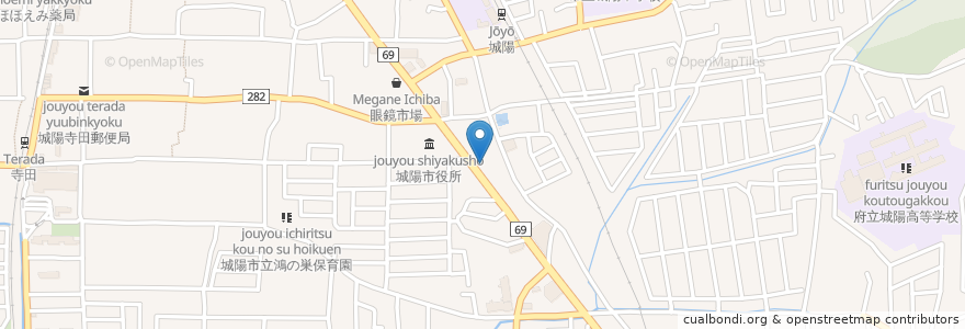 Mapa de ubicacion de 城陽飯店 en 일본, 교토부, 城陽市.