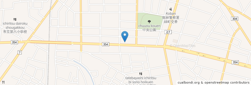 Mapa de ubicacion de カサブランカ en 日本, 群馬県, 館林市.